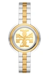 Tory Burch Miller Uhr, Zweifarbiger Edelstahl/gold/ivory, 36 Mm In Two Tone Gold