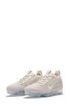 Nike Air Vapormax 2021 Flyknit Sneakers In Oatmeal,phantom,metallic Silver,white