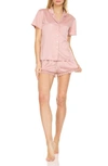 Flora Nikrooz Victoria Satin Short Pajamas In Smokey Rose