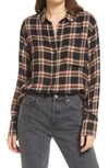Treasure & Bond Treasure And Bond Plaid Boyfriend Shirt In Black Spencer Plaid