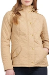 Barbour Millfire Hooded Quilted Jacket In Hessian/ Hessian