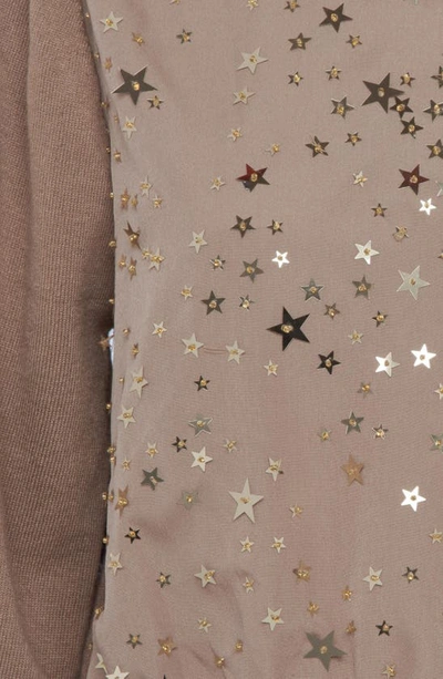 French Connection Macey Beaded Star Turtleneck Sweater In Camel
