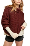 Free People My Only Sunshine Sweater In Chocolate Merlot