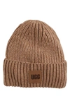 Ugg Chunky Ribbed Beanie In Camel