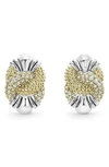 Lagos Sterling Silver & 18k Yellow Gold Caviar Luxe Diamond Knot Earrings In Diamond