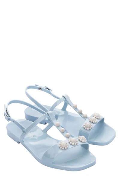 Melissa X Jason Wu Beaded T-strap Slingback Sandals In Blue/ White