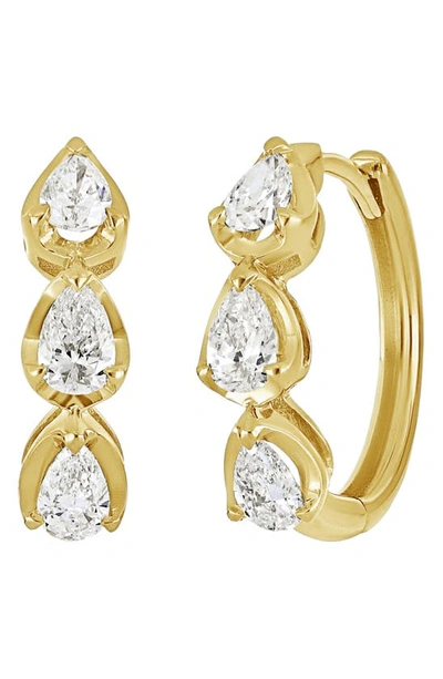 Bony Levy Mykonos Teardrop Diamond Hoop Earrings In 18k Yellow Gold