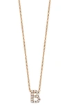 Bony Levy 18k Gold Pavé Diamond Initial Pendant Necklace In Rose Gold - B