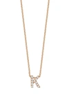 Bony Levy 18k Gold Pavé Diamond Initial Pendant Necklace In Rose Gold - K