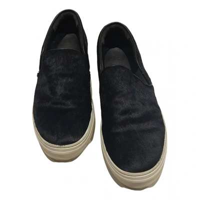 Pre-owned Celine Pony-style Calfskin Trainers In Black