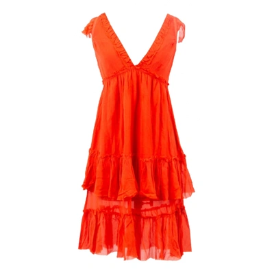 Pre-owned Marc Jacobs Silk Mid-length Dress In Orange