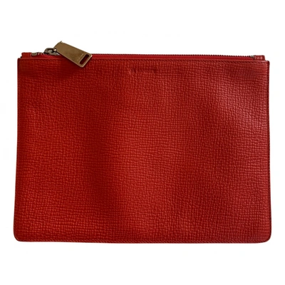 Pre-owned Jil Sander Leather Clutch Bag In Red