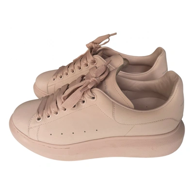 Pre-owned Alexander Mcqueen Oversize Leather Trainers In Pink
