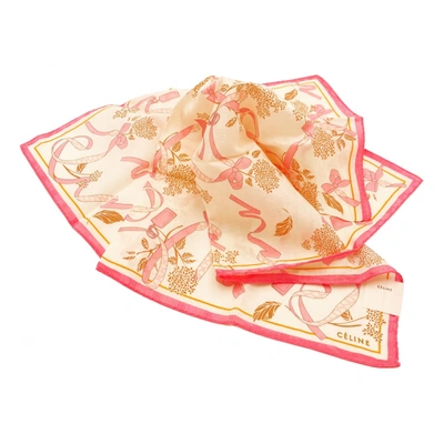 Pre-owned Celine Silk Handkerchief In Pink