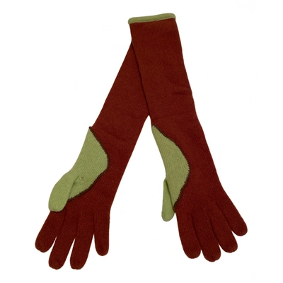 Pre-owned Furla Wool Long Gloves In Brown
