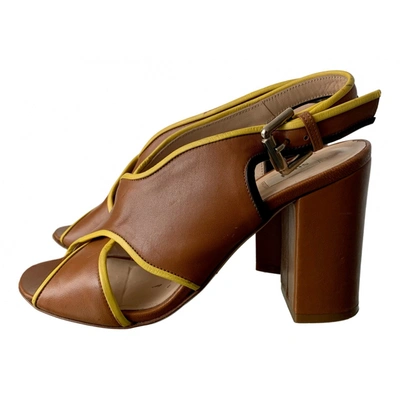 Pre-owned Suoli Leather Sandals In Brown