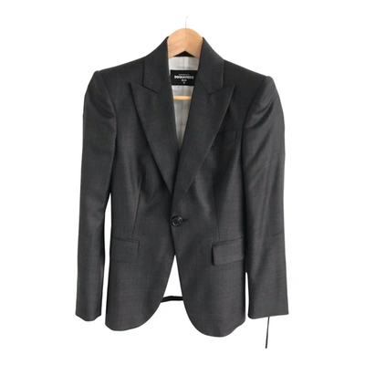 Pre-owned Dsquared2 Wool Suit Jacket In Grey