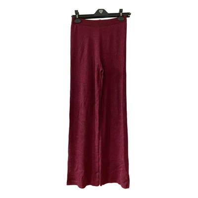 Pre-owned Kontatto Trousers In Burgundy