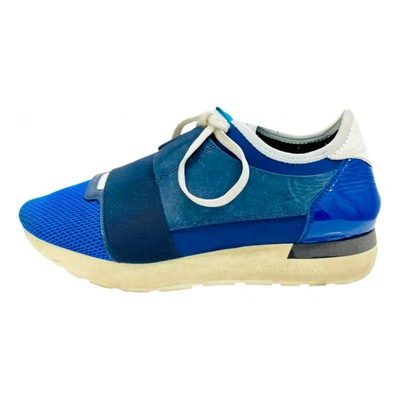 Pre-owned Balenciaga Race Cloth Trainers In Blue