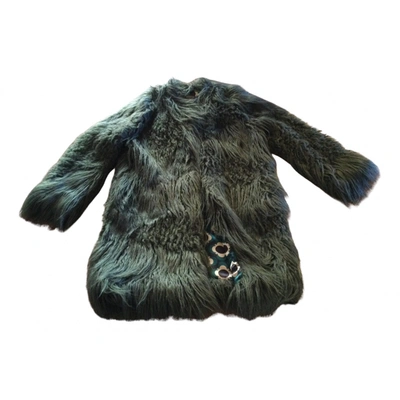 Pre-owned Maliparmi Faux Fur Coat In Green