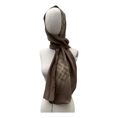 Pre-owned Givenchy Silk Scarf In Khaki