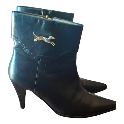 Pre-owned Bimba Y Lola Leather Ankle Boots In Black