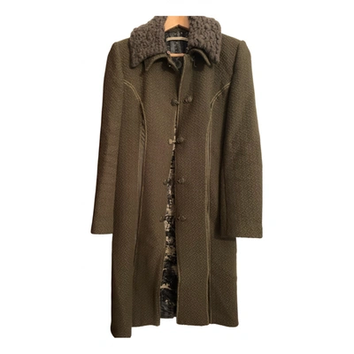 Pre-owned Class Cavalli Wool Coat In Green