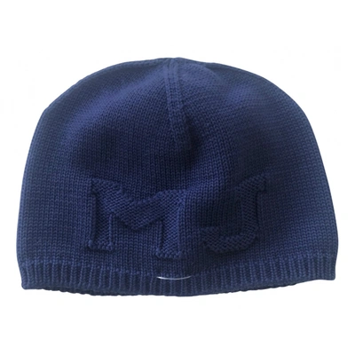 Pre-owned Marc By Marc Jacobs Wool Beanie In Navy