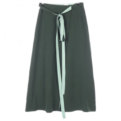 Pre-owned Valentino Silk Skirt In Green