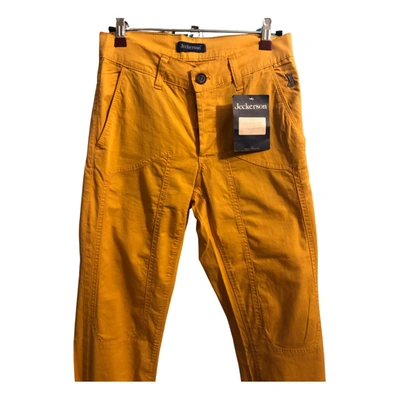 Pre-owned Jeckerson Trousers In Yellow