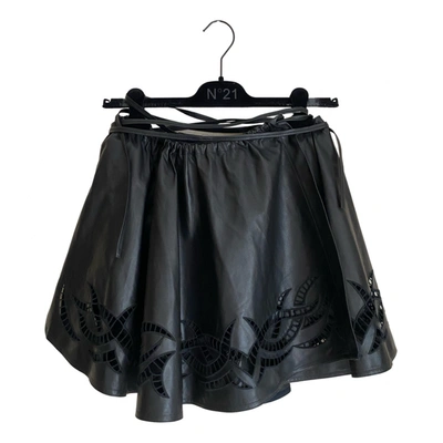Pre-owned Alexander Wang Leather Mini Skirt In Black