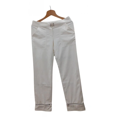 Pre-owned Cristinaeffe Trousers In White