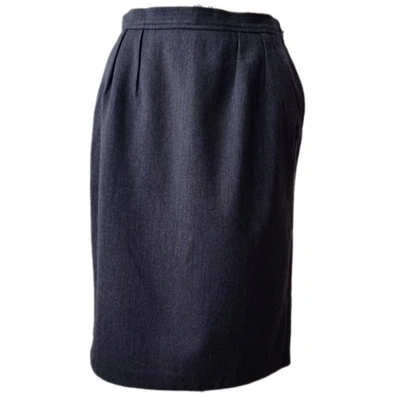 Pre-owned Saint Laurent Wool Mid-length Skirt In Anthracite