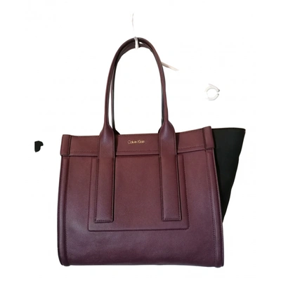 Pre-owned Calvin Klein Handbag In Purple