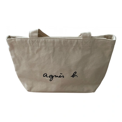 Pre-owned Agnès B. Cloth Handbag In White