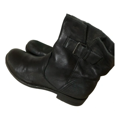 Pre-owned Geox Leather Ankle Boots In Black