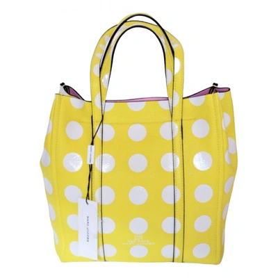 Pre-owned Marc Jacobs The Tag Tote Leather Tote In Yellow