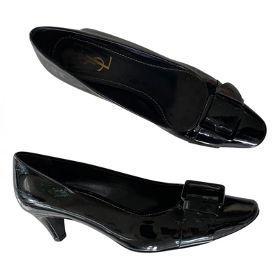 Pre-owned Saint Laurent Patent Leather Heels In Black