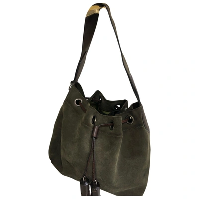 Pre-owned Moschino Handbag In Green