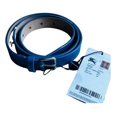 Pre-owned Burberry Leather Belt In Blue
