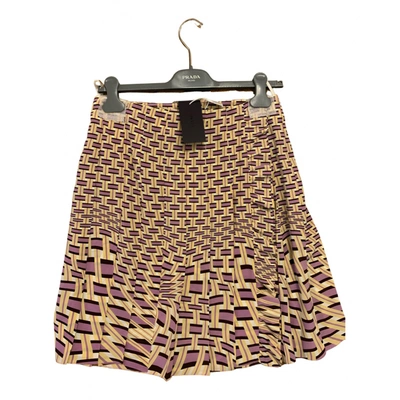 Pre-owned Prada Silk Mini Skirt In Multicolour