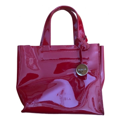 Pre-owned Furla Patent Leather Handbag In Red