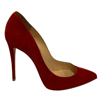 Pre-owned Christian Louboutin Pigalle Heels In Red