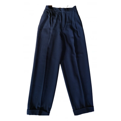 Pre-owned Ralph Lauren Wool Large Pants In Blue