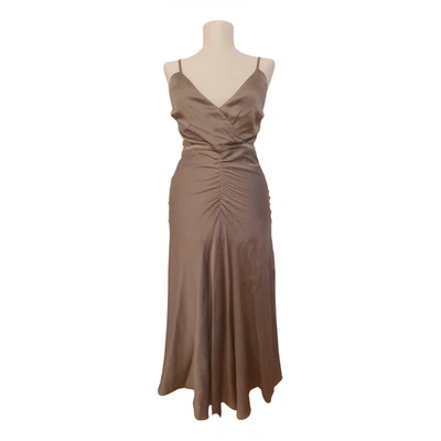 Pre-owned Jonathan Simkhai Silk Mid-length Dress In Khaki