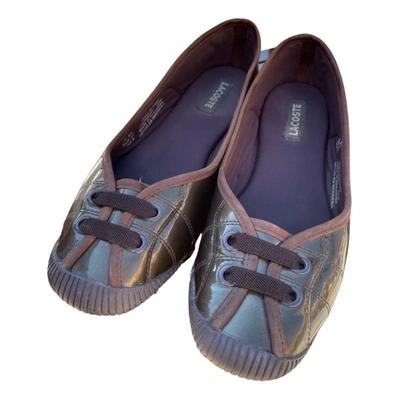 Pre-owned Lacoste Patent Leather Ballet Flats In Brown