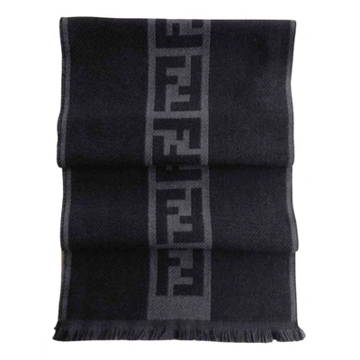 Pre-owned Fendi Wool Scarf In Anthracite