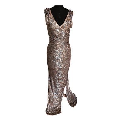 Pre-owned Nenette Glitter Maxi Dress In Pink