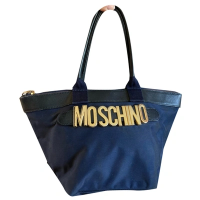Pre-owned Moschino Cloth Handbag In Navy