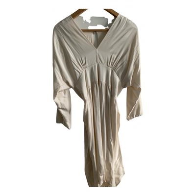 Pre-owned Thomas Wylde Silk Mid-length Dress In White